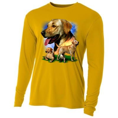 Golden Retriever Family Of Dogs Portrait Cooling Performance Long Sleeve Crew