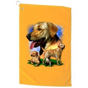 Golden Retriever Family Of Dogs Portrait Platinum Collection Golf Towel