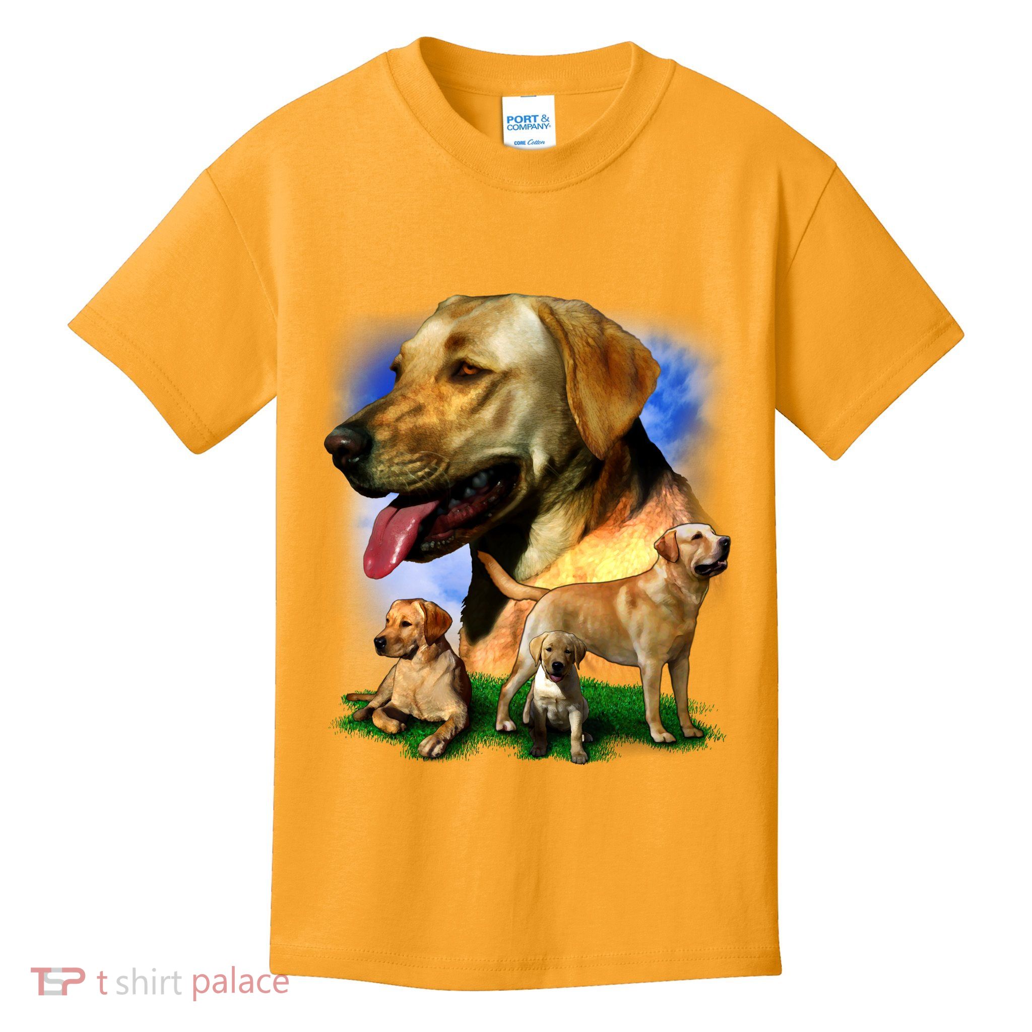 Golden Retriever Family Of Dogs Portrait Kids T-Shirt