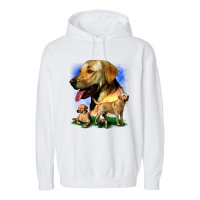 Golden Retriever Family Of Dogs Portrait Garment-Dyed Fleece Hoodie