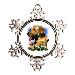 Golden Retriever Family Of Dogs Portrait Metallic Star Ornament