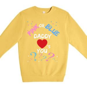 Gender Reveal For Dad Blue Daddy Loves You Hoodie Premium Crewneck Sweatshirt