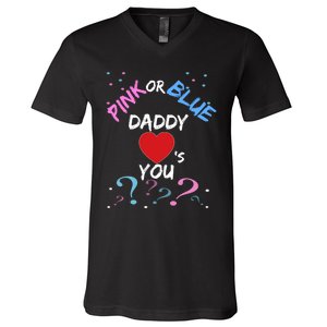 Gender Reveal For Dad Blue Daddy Loves You Hoodie V-Neck T-Shirt