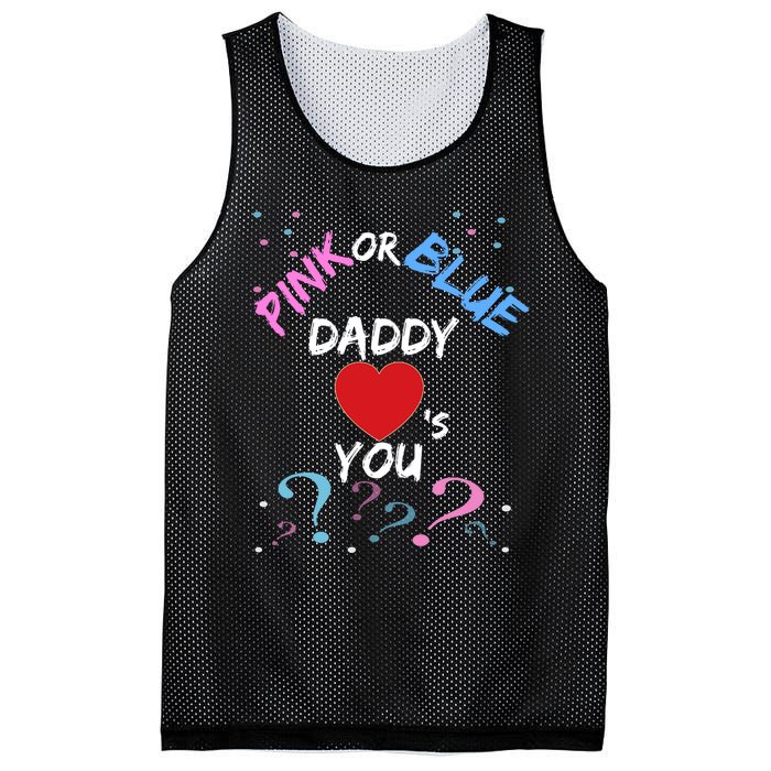 Gender Reveal For Dad Blue Daddy Loves You Hoodie Mesh Reversible Basketball Jersey Tank