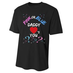 Gender Reveal For Dad Blue Daddy Loves You Hoodie Performance Sprint T-Shirt