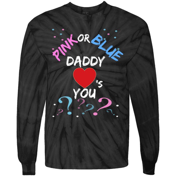 Gender Reveal For Dad Blue Daddy Loves You Hoodie Tie-Dye Long Sleeve Shirt