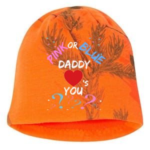 Gender Reveal For Dad Blue Daddy Loves You Hoodie Kati - Camo Knit Beanie