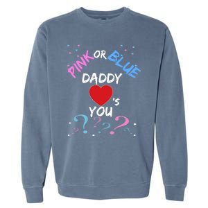 Gender Reveal For Dad Blue Daddy Loves You Hoodie Garment-Dyed Sweatshirt