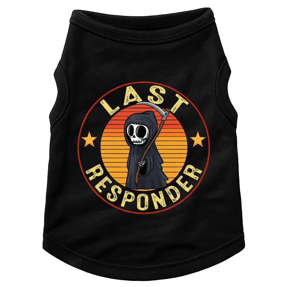 Grim Reaper Funny Dark Meme Mortician Last Responder Doggie Tank
