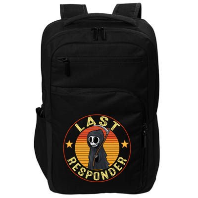 Grim Reaper Funny Dark Meme Mortician Last Responder Impact Tech Backpack
