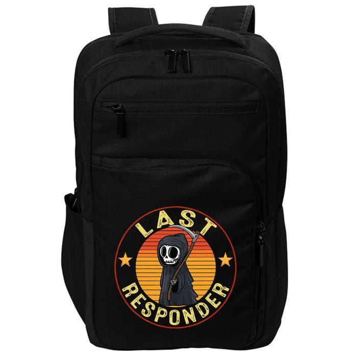 Grim Reaper Funny Dark Meme Mortician Last Responder Impact Tech Backpack