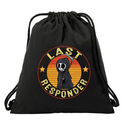 Grim Reaper Funny Dark Meme Mortician Last Responder Drawstring Bag