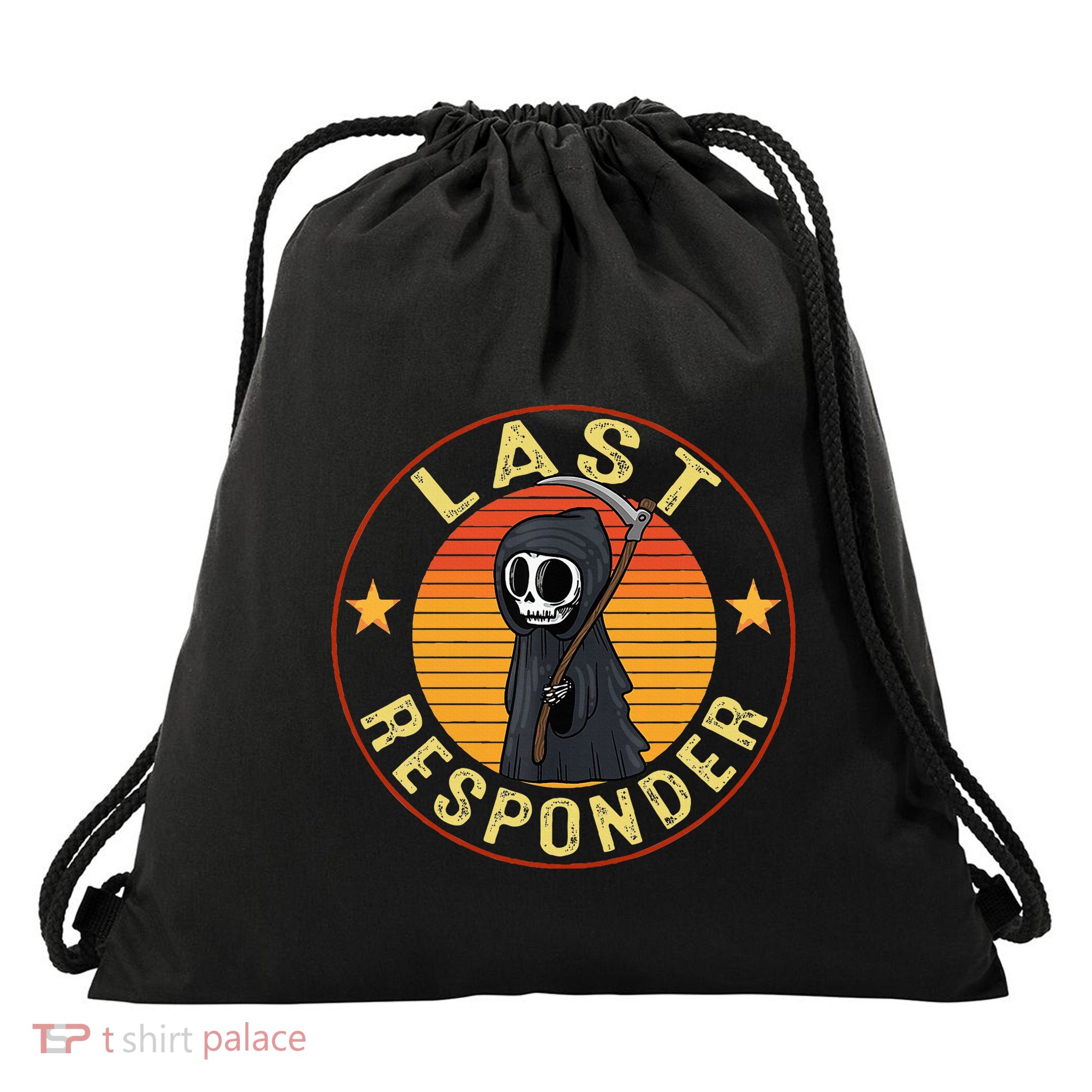 Grim Reaper Funny Dark Meme Mortician Last Responder Drawstring Bag