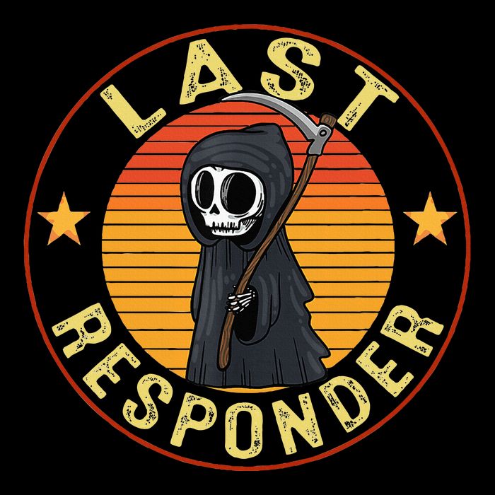 Grim Reaper Funny Dark Meme Mortician Last Responder 16 in Basic Backpack
