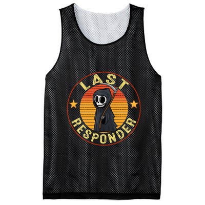 Grim Reaper Funny Dark Meme Mortician Last Responder Mesh Reversible Basketball Jersey Tank