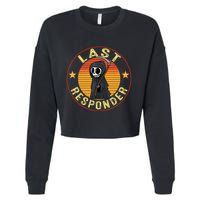 Grim Reaper Funny Dark Meme Mortician Last Responder Cropped Pullover Crew