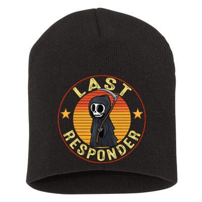 Grim Reaper Funny Dark Meme Mortician Last Responder Short Acrylic Beanie
