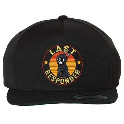 Grim Reaper Funny Dark Meme Mortician Last Responder Wool Snapback Cap