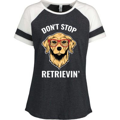 Golden Retriever Funny Design Outfit Dont Stop Retrievin Gift Enza Ladies Jersey Colorblock Tee