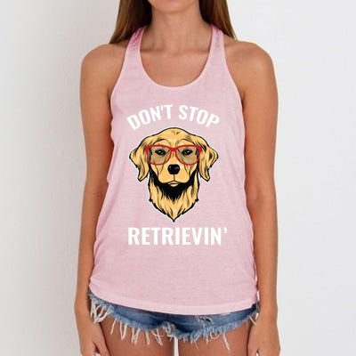 Golden Retriever Funny Design Outfit Dont Stop Retrievin Gift Women's Knotted Racerback Tank