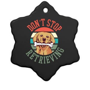 Golden Retriever Funny Dont Stop Retrieving Cool Gift Ceramic Star Ornament