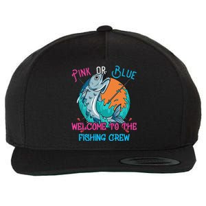 Gender Reveal Fishing Design For A Fishermen Wool Snapback Cap