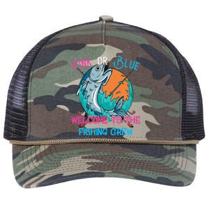 Gender Reveal Fishing Design For A Fishermen Retro Rope Trucker Hat Cap