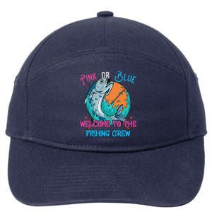 Gender Reveal Fishing Design For A Fishermen 7-Panel Snapback Hat