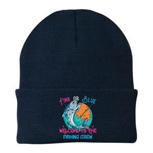 Gender Reveal Fishing Design For A Fishermen Knit Cap Winter Beanie