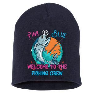 Gender Reveal Fishing Design For A Fishermen Short Acrylic Beanie