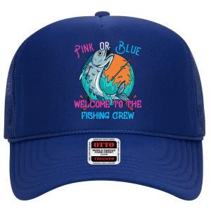 Gender Reveal Fishing Design For A Fishermen High Crown Mesh Back Trucker Hat