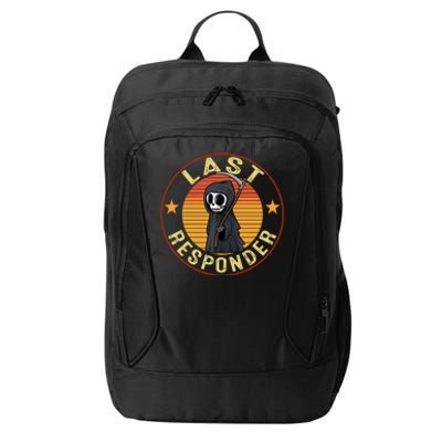 Grim Reaper Funny Dark Meme Mortician Last Responder Vintage City Backpack