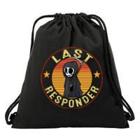 Grim Reaper Funny Dark Meme Mortician Last Responder Vintage Drawstring Bag