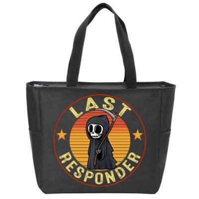 Grim Reaper Funny Dark Meme Mortician Last Responder Vintage Zip Tote Bag