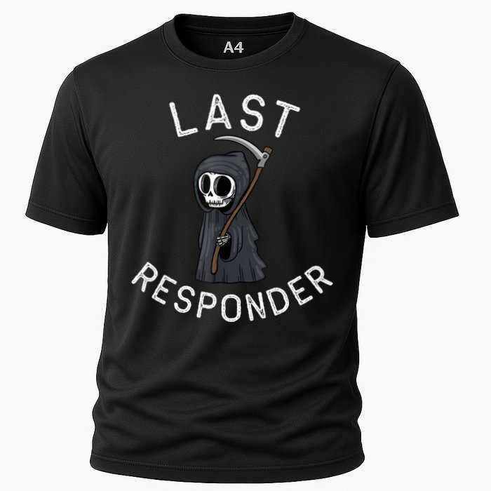 Grim Reaper Funny Dark Humor Mortician Last Responder Performance Shirt