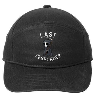 Grim Reaper Funny Dark Humor Mortician Last Responder 7-Panel Snapback Hat