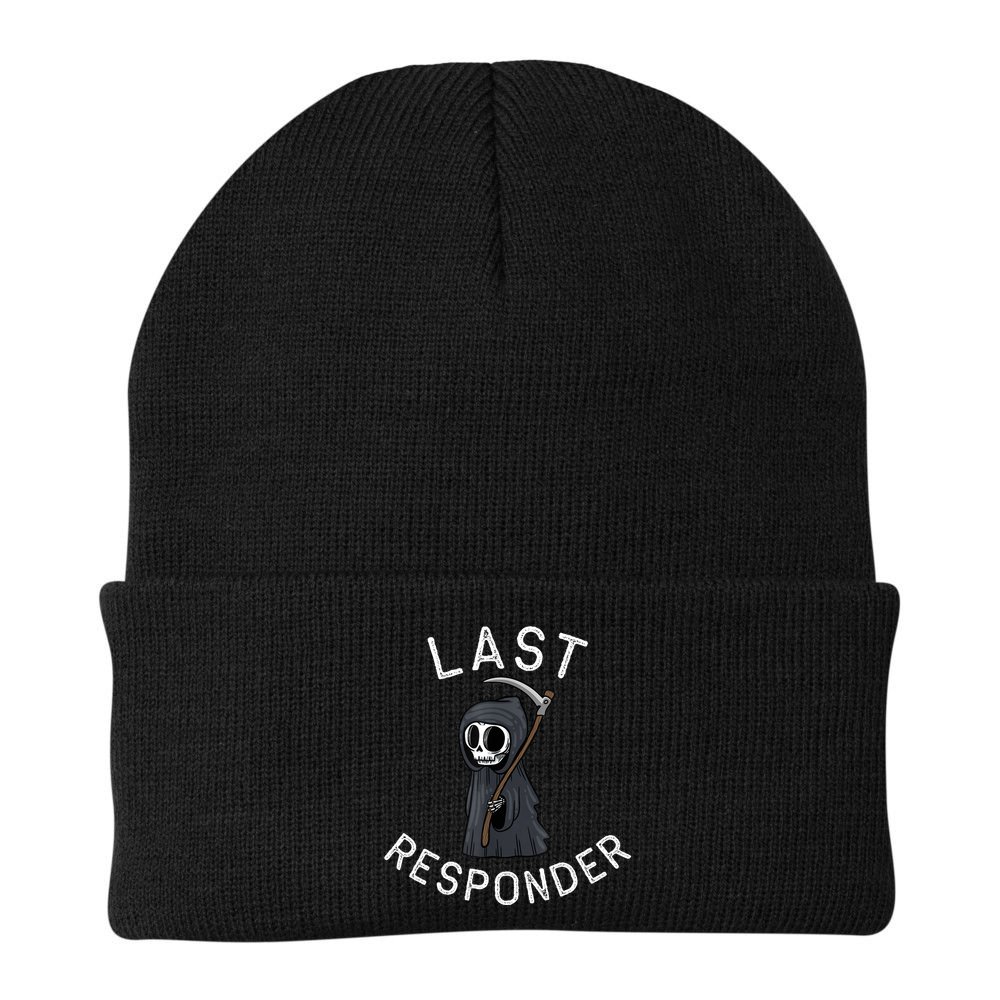 Grim Reaper Funny Dark Humor Mortician Last Responder Beanie