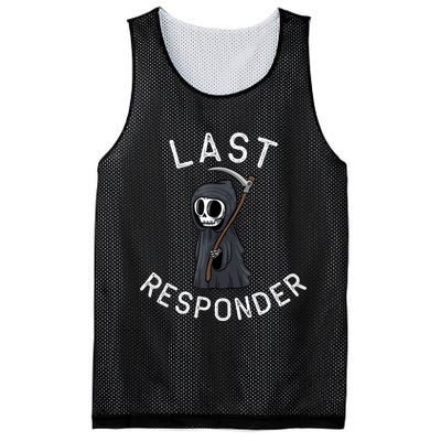 Grim Reaper Funny Dark Humor Mortician Last Responder Mesh Reversible Basketball Jersey Tank