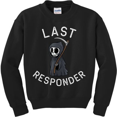 Grim Reaper Funny Dark Humor Mortician Last Responder Kids Sweatshirt