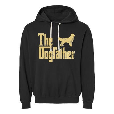 Golden Retriever Funny Dog The Dogfather Parody Garment-Dyed Fleece Hoodie