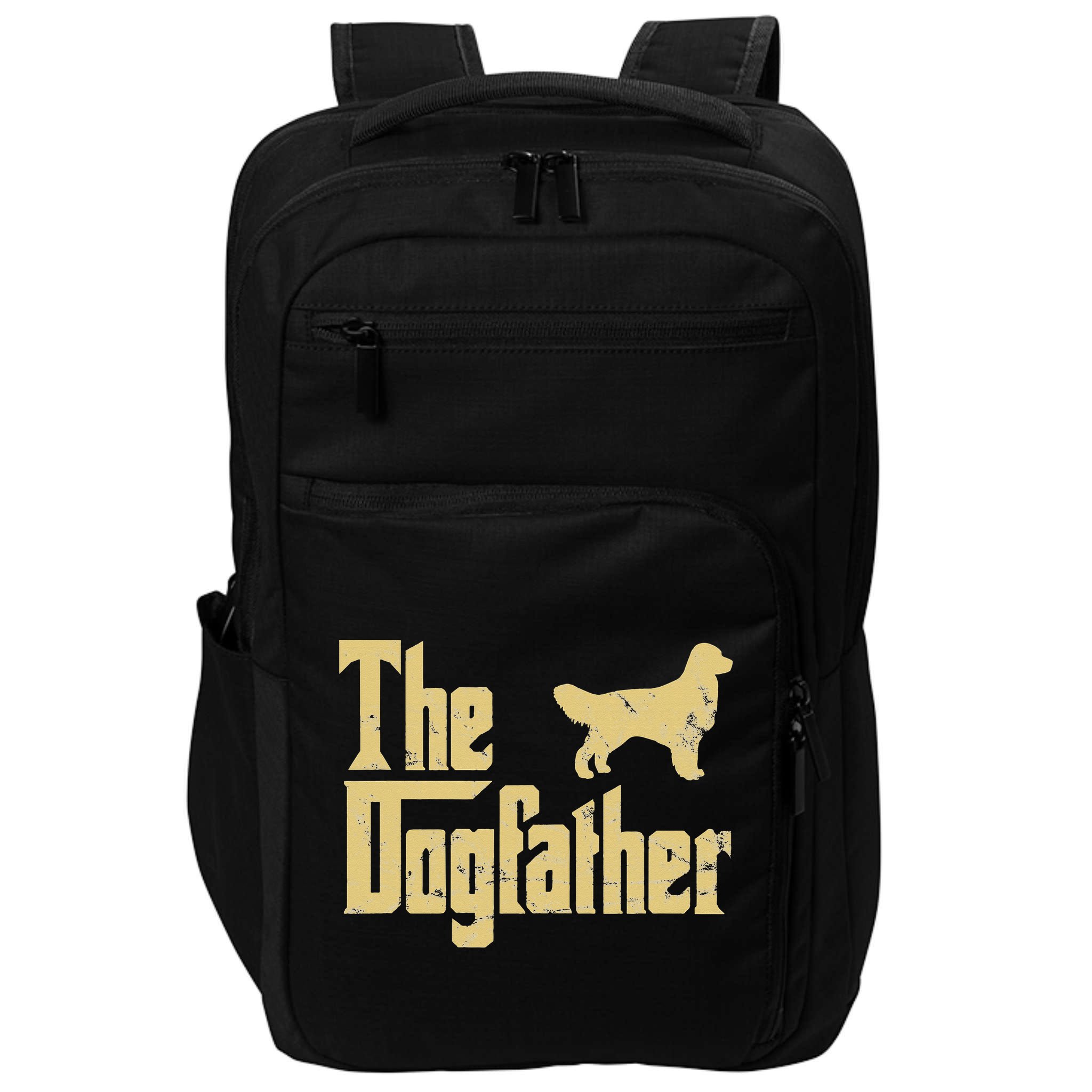 Golden Retriever Funny Dog The Dogfather Parody Impact Tech Backpack