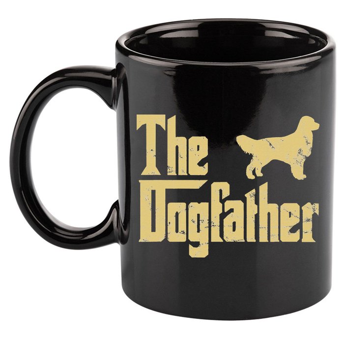 Golden Retriever Funny Dog The Dogfather Parody 11oz C Handle Ceramic Mug