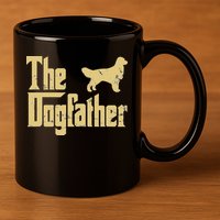 Golden Retriever Funny Dog The Dogfather Parody 11oz C Handle Ceramic Mug