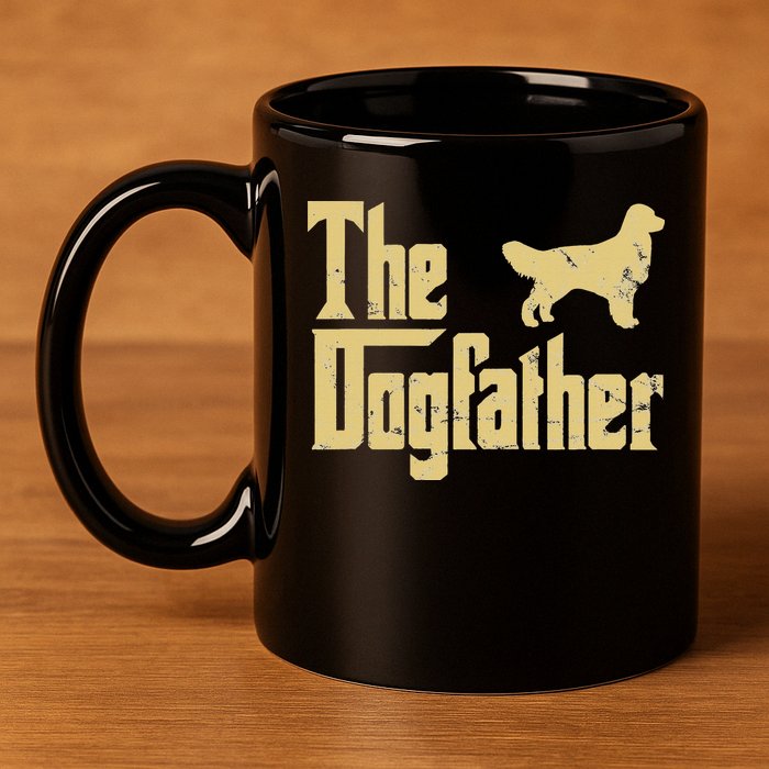Golden Retriever Funny Dog The Dogfather Parody 11oz C Handle Ceramic Mug