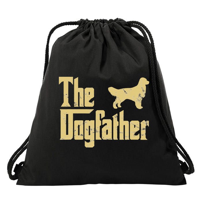 Golden Retriever Funny Dog The Dogfather Parody Drawstring Bag