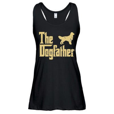 Golden Retriever Funny Dog The Dogfather Parody Ladies Essential Flowy Tank