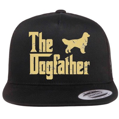 Golden Retriever Funny Dog The Dogfather Parody Flat Bill Trucker Hat