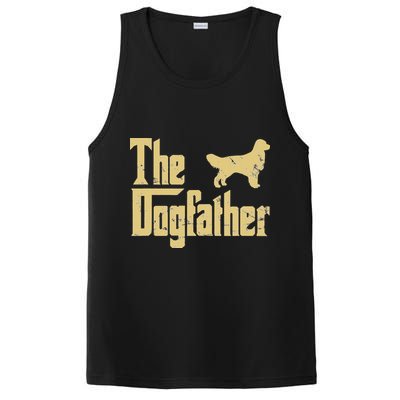 Golden Retriever Funny Dog The Dogfather Parody PosiCharge Competitor Tank