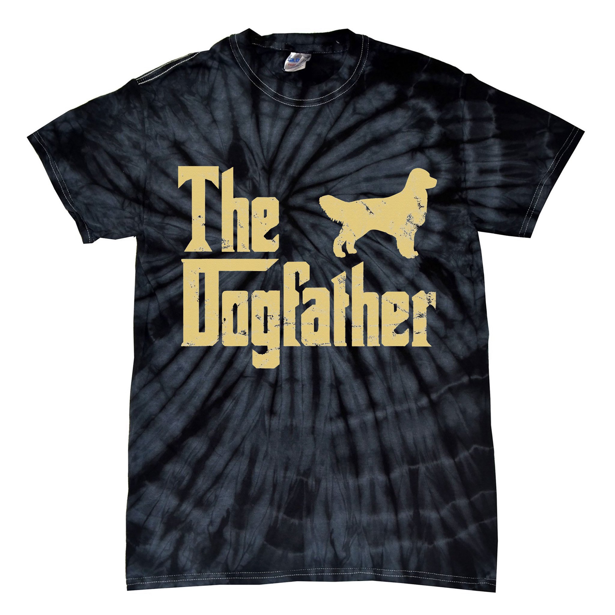 Golden Retriever Funny Dog The Dogfather Parody Tie-Dye T-Shirt