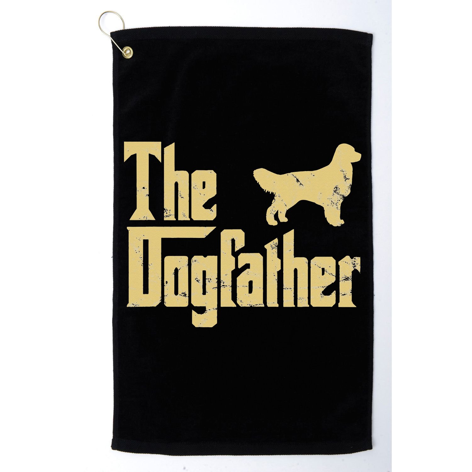 Golden Retriever Funny Dog The Dogfather Parody Golf Towel